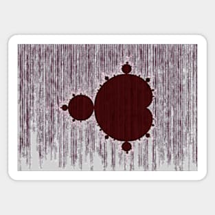 Mandelbrot Set Matrix Code (Red Oxblood Maroon) Sticker